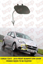 Load image into Gallery viewer, VAUXHALL CORSA E 2015 - 2019 FRONT BUMPER TOW EYE HOOK COVER PRIMED NEW OEM SPEC