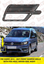 Load image into Gallery viewer, VW CADDY 2015 - 2021 FRONT BUMPER LOWER FOG GRILLE RIGHT DRIVERS SIDE 2K5853666C