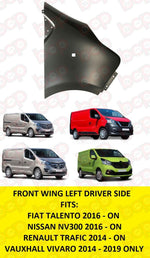 Load image into Gallery viewer, RENAULT TRAFIC 2014 - 2019 FRONT WING RIGHT DRIVER SIDE INSURANCE APPROVED NEW