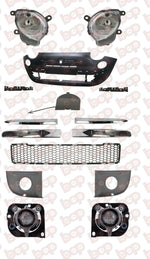 Load image into Gallery viewer, FIAT 500 FRONT BUMPER COMPLETE KIT 2007 - 2015 BLACK WITH HEADLIGHTS AND FOGS