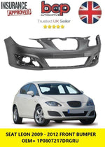 Load image into Gallery viewer, SEAT LEON 2009 – 2012 FRONT BUMPER PRIMED NO SENSOR HOLES 1P0807217DRGRU NEW