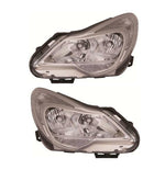 Load image into Gallery viewer, VAUXHALL CORSA D 2011 - 2014 PAIR CHROME HEADLIGHTS HEADLAMPS NEW OEM QUALITY