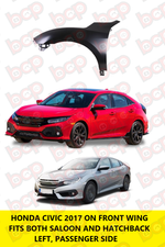 Load image into Gallery viewer, HONDA CIVIC 2017 - 2022 FRONT WING LEFT PASSENGER SIDE INSURANCE APPROVED PRIMED