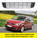 Load image into Gallery viewer, VW TOURAN 2011 - 2015 FRONT BUMPER LOWER CENTER BUMPER GRILLE WITH CHROME
