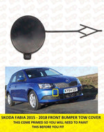 Load image into Gallery viewer, SKODA FABIA 2015 - 2018 FRONT BUMPER TOW COVER TOW HOOK BAR COVER PRIMED