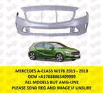 Load image into Gallery viewer, A CLASS W176 2015 – 2018 FRONT BUMPER NO PARKING SENSORS HOLES OEM QUALITY