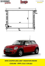 Load image into Gallery viewer, MINI COOPER 2001-2007 ON RADIATOR NEW NISSENS 69703A OE 1710.7.509.714