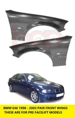 Load image into Gallery viewer, BMW E46 3 SERIES COUPE CONVERTIBLE 1998 -2003 FRONT WINGs PAIR LEFT & RIGHT NEW