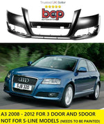 Load image into Gallery viewer, AUDI A3 2008 - 2012 FRONT BUMPER PRIMED FOR SPORTBACK MODELS ONLY PRIMED