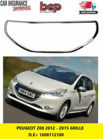 Load image into Gallery viewer, PEUGEOT 208 2012 – 2015 FRONT GRILLE CHROME TRIM SURROUND SILVER NEW 1608112180