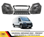Load image into Gallery viewer, VAUXHALL MOVANO 2022 ON FRONT BUMPER CENTRE LEFT RIGHT ALL 3 SECTIONS BLACK