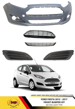 Load image into Gallery viewer, FORD FIESTA 2013 - 2017 FRONT BUMPER PRIMET KIT WITH GRILLES NO FOG HOLES
