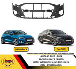 Load image into Gallery viewer, AUDI A3 2020 – 2024 FRONT BUMPER PRIMED WITH WASHER HOLES NO PARKING SENSOR