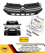 Load image into Gallery viewer, CITROEN C3 2020 - 2024 FRONT BUMPER UPPER GRILLE KIT WITH CHROME CHEVRONS BADGE