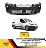 Load image into Gallery viewer, PEUGEOT PARTNER 2024 ON FRONT BUMPER TEXTURED BLACK NO PDC HOLES NEW 16934930XT