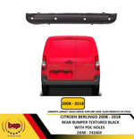Load image into Gallery viewer, CITROEN BERLINGO 2008 - 2018 REAR BUMPER TEXTURED BLACK WITH PDC HOLES NEW