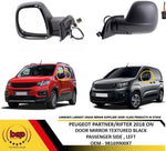 Load image into Gallery viewer, PEUGEOT PARTNER 2018 ON DOOR MIRROR WING MIRROR ELECTRIC HEATED BLACK LEFT