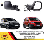 Load image into Gallery viewer, PEUGEOT PARTNER 2018 ON DOOR MIRROR WING MIRROR ELECTRIC HEATED BLACK RIGHT