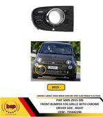 Load image into Gallery viewer, FIAT 500 S 2015 ON FRONT BUMPER FOG GRILLE BLACK WITH CHROME MOULDING RIGHT SIDE