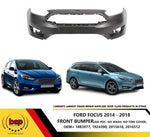 Load image into Gallery viewer, FORD FOCUS 2015 - 2018 FRONT BUMPER PRIMED NO PARKING SENSOR OR WASHER JET NEW