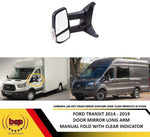 Load image into Gallery viewer, FORD TRANSIT MK8 2014 – 2019 LONG ARM MANUAL DOOR MIRROR CLEAR INDICATOR LEFT