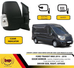 Load image into Gallery viewer, FORD TRANSIT MK8 DOOR WING MIRROR ELECTRIC POWER FOLD CLEAR REPEATER DRIVER SIDE