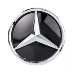 Load image into Gallery viewer, MERCEDES EMBLEM GRILLE EMBLEM STAR BLACK BACKING CHROME STAR 18.5CM