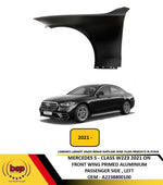 Load image into Gallery viewer, MERCEDES S CLASS W223 2021 ON FRONT WING PRIMED ALUMINIUM PASSENGER SIDE LEFT