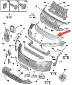 Load image into Gallery viewer, PEUGEOT PARTNER 2018 - 2023 UPPER GRILLE PANEL PRIMED BETWEEN BUMPER & GRILLE
