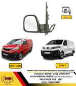 Load image into Gallery viewer, PEUGEOT EXPERT 2016 ON DOOR MIRROR PRIMED ELECTRIC HEATED MANUAL FOLD LEFT HAND