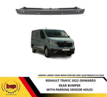 Load image into Gallery viewer, RENAULT TRAFIC 2022 onwards REAR BUMPER CENTRE SECTION PRIMED TEXTURED PDC HOLES