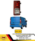Load image into Gallery viewer, VAUXHALL VIVARO 2014 – 2019 REAR FOG LIGHT TAIL LAMP DRIVER SIDE RIGHT IN BUMPER