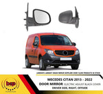 Load image into Gallery viewer, MERCEDES CITAN 2012 - 2022 DOOR WING MIRROR ELECTRIC DRIVER SIDE RIGHT BLACK