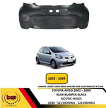 Load image into Gallery viewer, TOYOTA AYGO 2005 - 2009 REAR BUMPER BLACK NOT PRIMED NO PDC HOLES OEM QUALITY