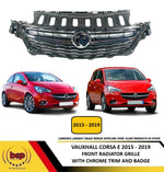 Load image into Gallery viewer, VAUXHALL CORSA E 2015 - 2019 MAIN GRILLE WITH CHROME RADIATOR TOP BADGE GRILLE