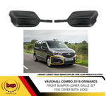 Load image into Gallery viewer, VAUXHALL COMBO 2018 ONWARD FRONT BUMPER FOG LIGHT GRILLE NO HOLE PAIR LEFT RIGHT