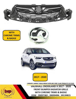 Load image into Gallery viewer, VAUXHALL CROSSLAND X 2017 – 2020 FRONT BUMPER UPPER GRILLE WITH CHROME AND BADGE