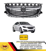 Load image into Gallery viewer, VAUXHALL INSIGNIA 2013 - 2017 FRONT BUMPER UPPER GRILLE WITH CHROME NO BADGE