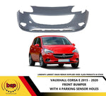 Load image into Gallery viewer, VAUXHALL CORSA E 2015 - 2020 FRONT BUMPER PRIMED WITH 4 SENSORS HOLES