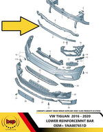 Load image into Gallery viewer, VW TIGUAN 2016 - 2020 FRONT BUMPER LOWER REINFORCEMENT CROSSMEMBER 5NA807651D