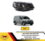 Load image into Gallery viewer, VW CADDY VAN 2021 ON HALOGEN HEADLIGHT ELECTRIC BLACK INNER DRIVER SIDE RIGHT