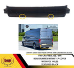 Load image into Gallery viewer, VW CRAFTER 2017 ON REAR BUMPER PLASTIC STEP COVER TEXTURED BLACK WITH PDC HOLES