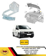 Load image into Gallery viewer, VW CADDY VAN 2015 - 2021 BONNET HOOD HINGE DRIVER SIDE RIGHT 2K5823302