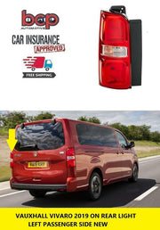 VAUXHALL VIVARO 2019 ON REAR LIGHT LAMP LEFT PASSENGER SIDE NEW 9808243180