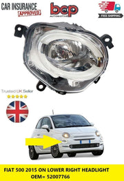 FIAT 500 2015 - 2019 HEAD LIGHT LAMP DRIVER SIDE RIGHT LOWER WITH LED NEW