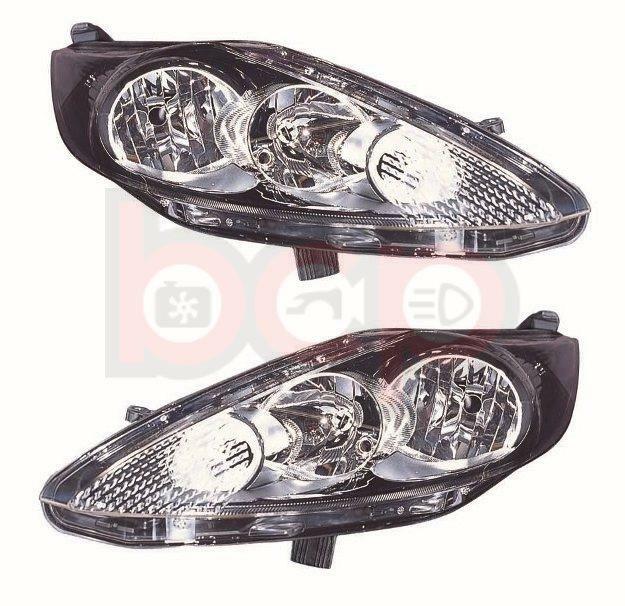FORD FIESTA MK7 2008-2012 BLACK HALOGEN HEADLIGHT LAMP PAIR LEFT & RIGHT NEW