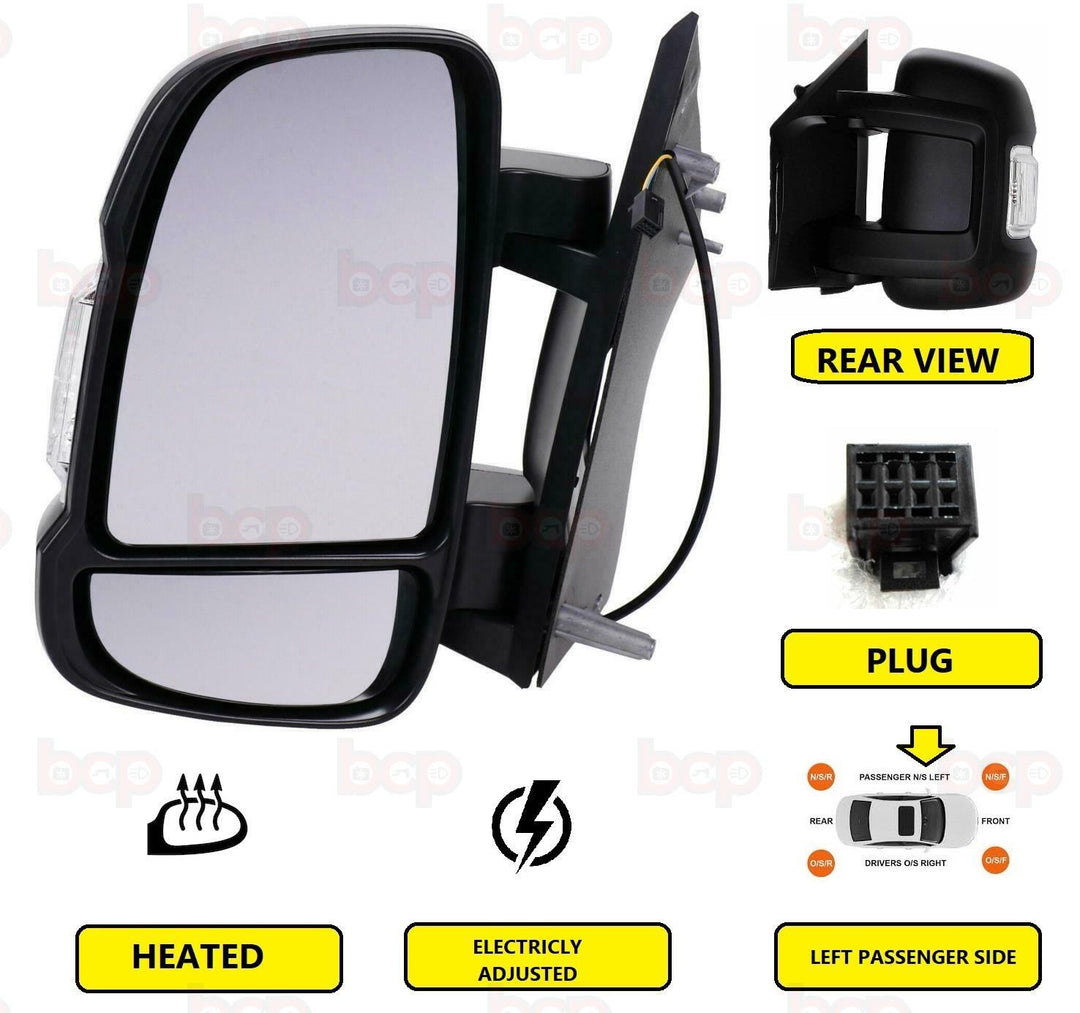 PEUGEOT BOXER 2006 - 2021 DOOR WING MIRROR SHORT ARM ELECTRIC LEFT PASSENGERS