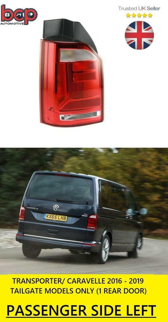 VW TRANSPORTER CARAVELLE 2015 - 2019 REAR LIGHT TAILGATE PASSENGER SIDE LEFT