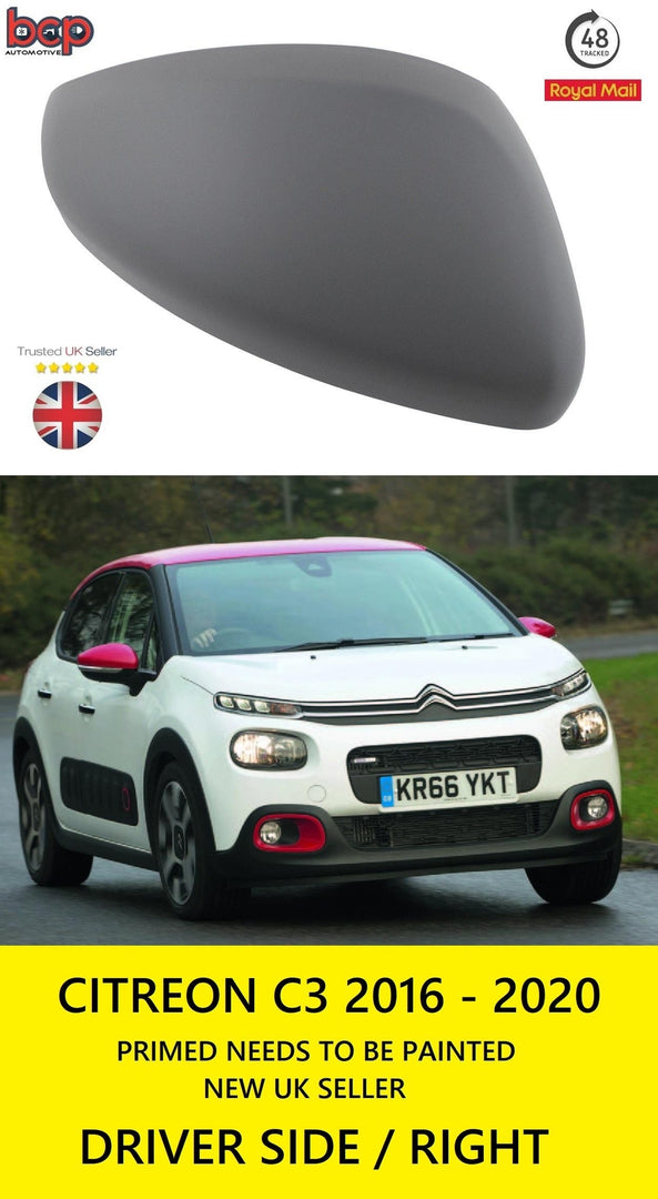 CITROEN C3 2016 - 2020 DOOR WING MIRROR COVER RIGHT DRIVER SIDE NEW 1607513080