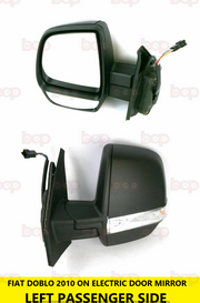 FIAT DOBLO DOOR MIRROR 2010 ON TWIN GLASS ELECTRIC LEFT PASSENGERS 6PIN NO TEMP